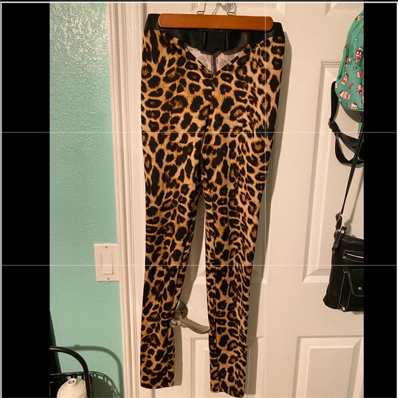 Dolls Kill Leopard Buckle Leggings - Picture 1 of 2